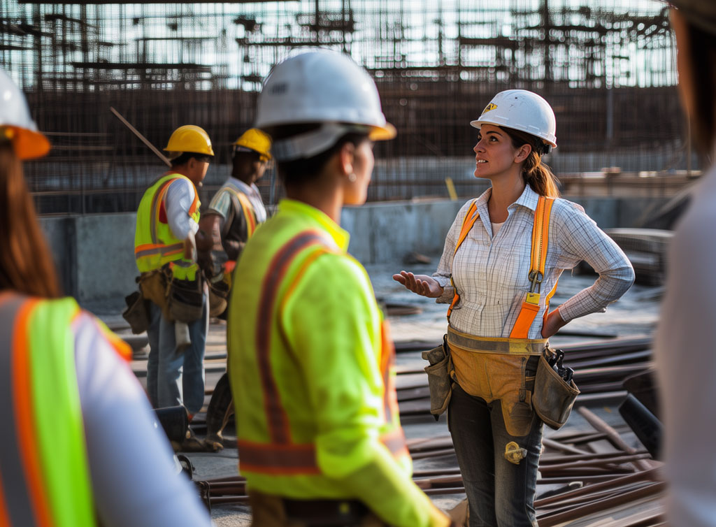 construction-loans construction site with foreman on site