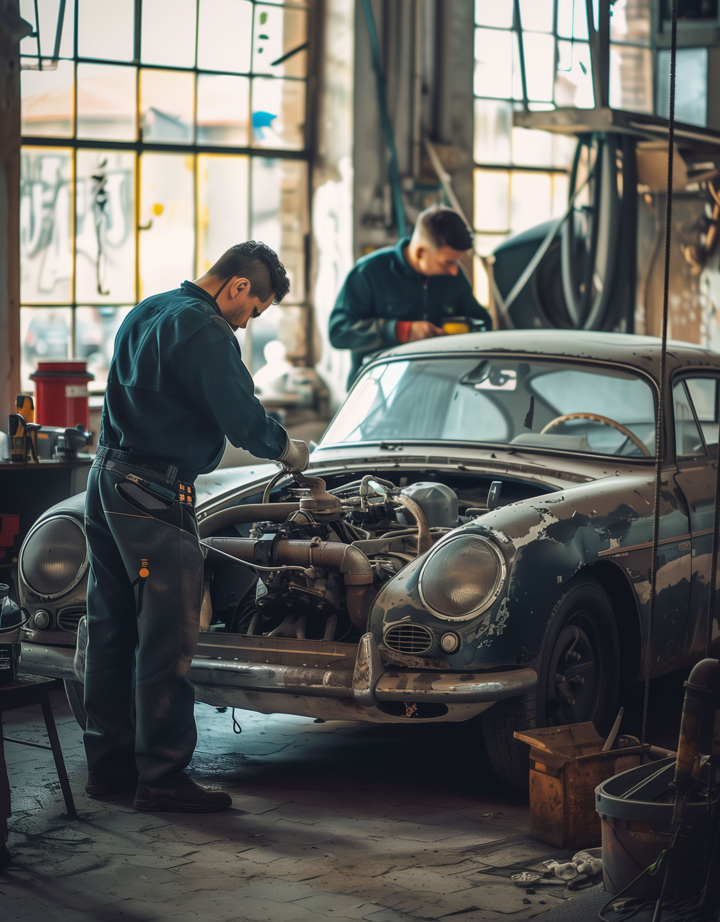 guys-working-on-a-car