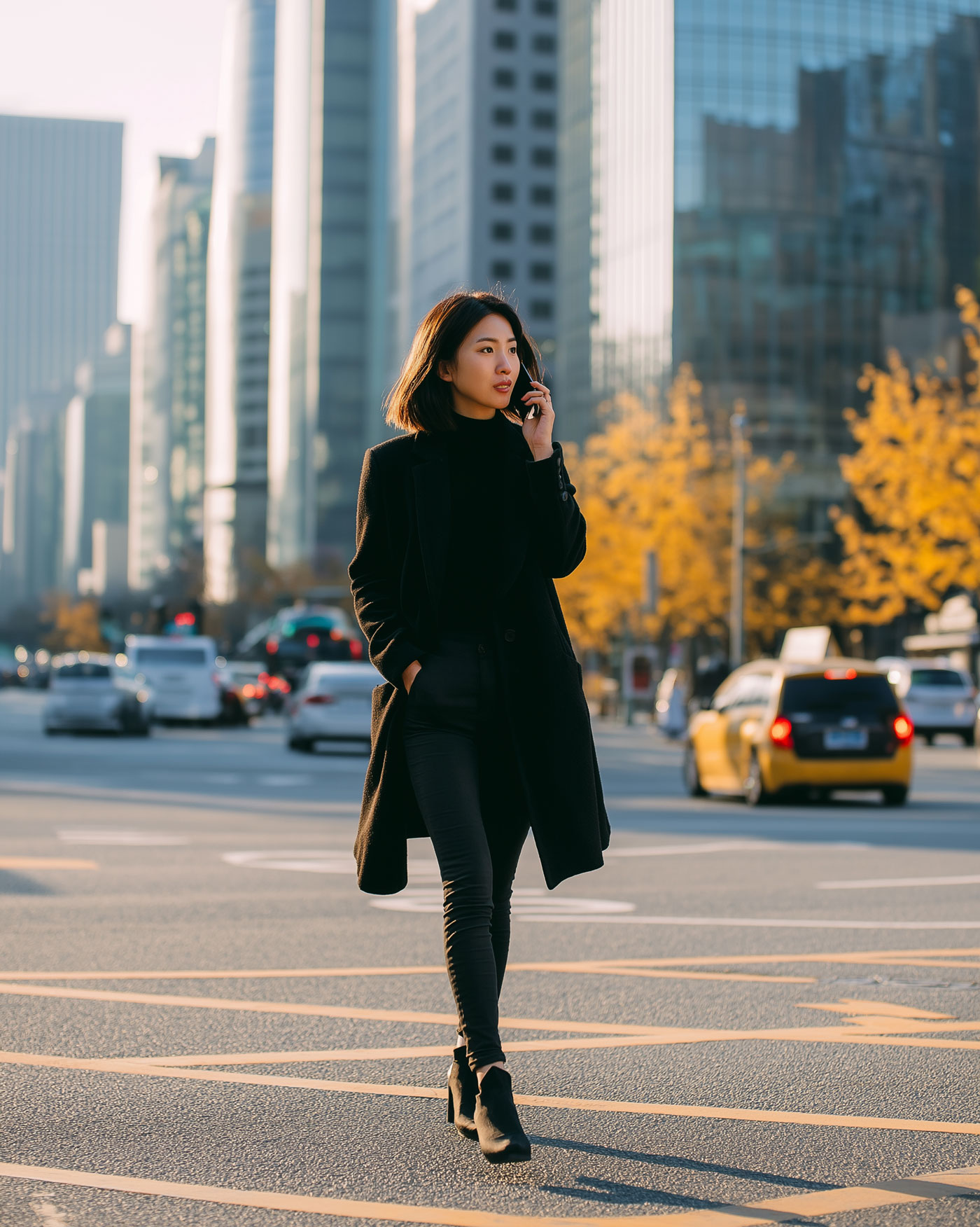 korean-woman-walking-down-the-street